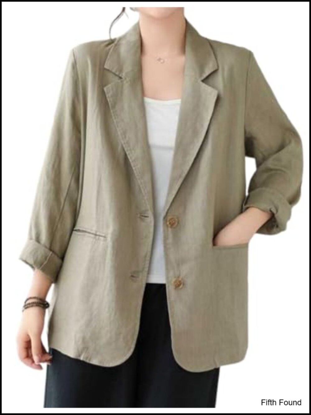 Cotton Linen Blazer Women Long Sleeve Lightweight Business Casual Jacket